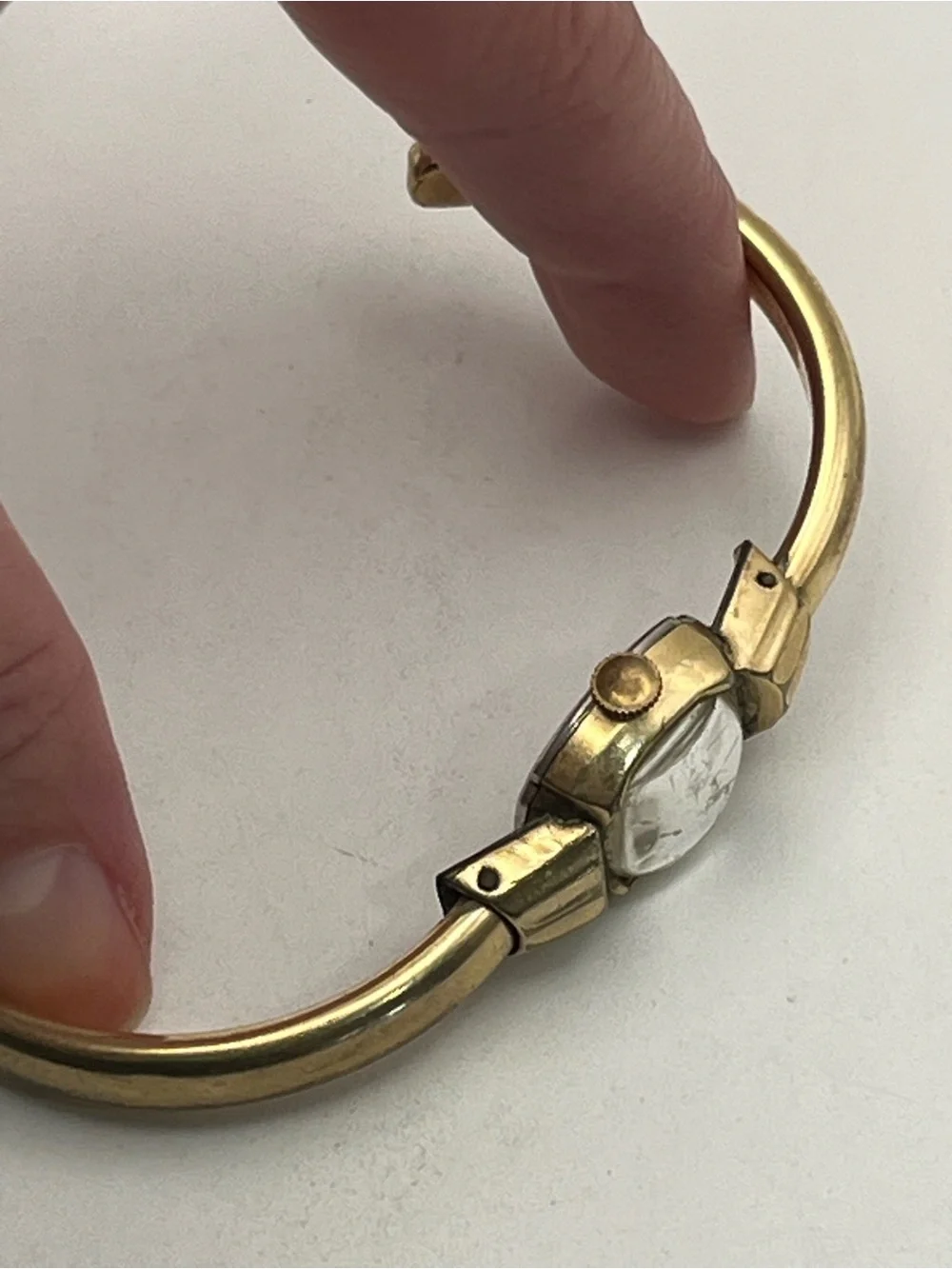10k gold filled Gruen mechanical bangle bracelet style watch vintage NOT working